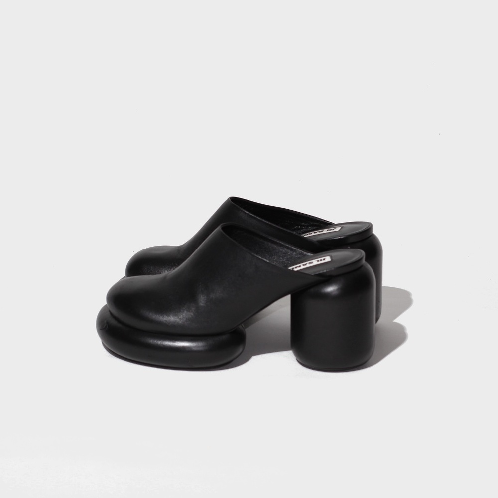 Jil Sander Leather Chunky Block Heel Mule 37